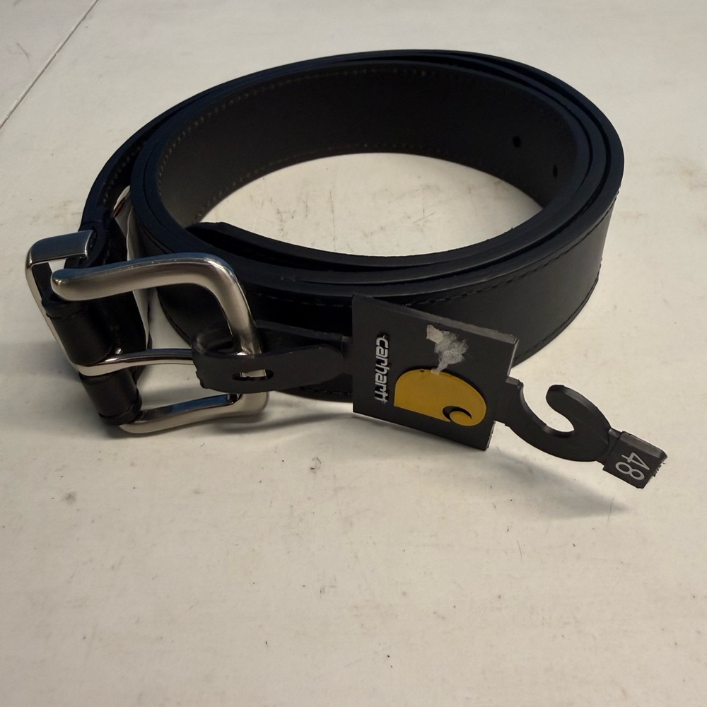 Carhartt Men's Black Leather Belt Size 48 NWT